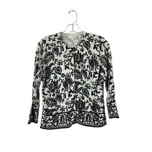 Charter Club Women's Black & White Casual Sweater